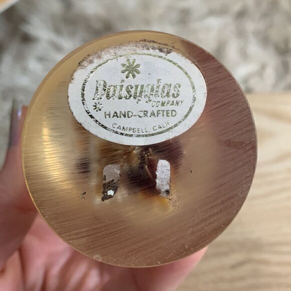 Vintage Daisyglas Company Campbell Calif Hand-Crafted Lucite Flowers Paperweight - Picture 11 of 15